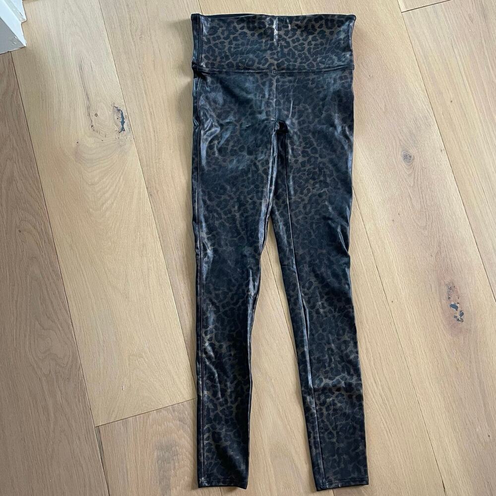Spanx Leggings Metallic Leopard Print M